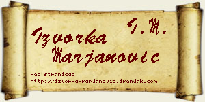 Izvorka Marjanović vizit kartica